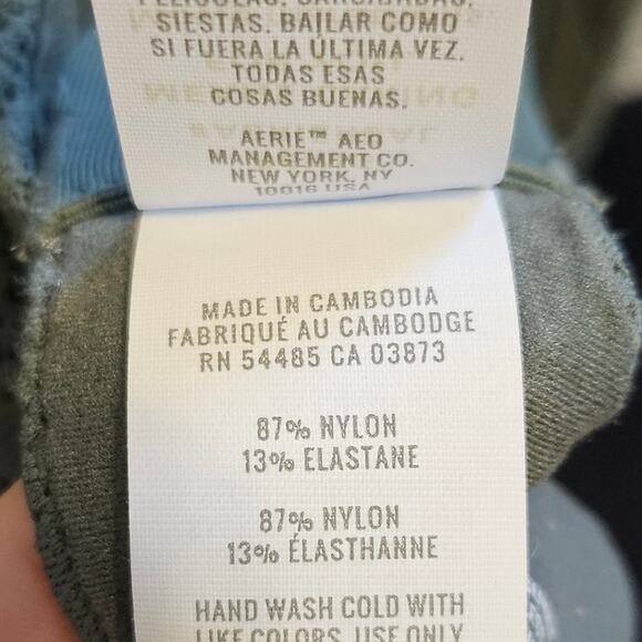 aerie Real Sunnie Wireless Bra 36C Green Lace - Picture 3 of 5